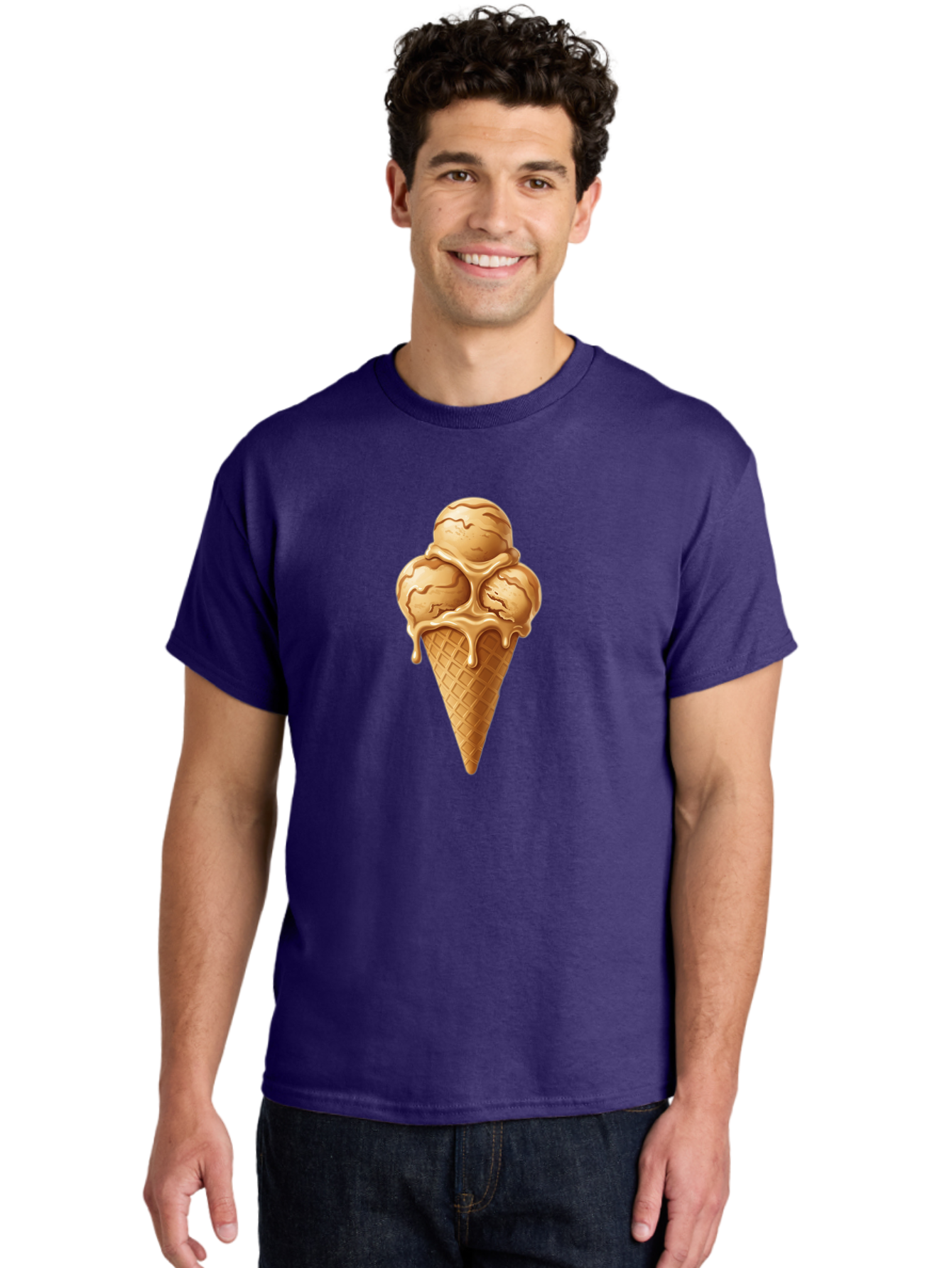 Caramel-Ice-Cream-Cone-1 Men'S Graphic Tee, 100% Cotton, Comfortable Casual Summer Wear, Machine Washable, Vintage Camera, Old Camera, Antique Camera, Black Camera, Classic Photography, Photography Equipment, Nostalgic Device, Film Camera, Baj377
