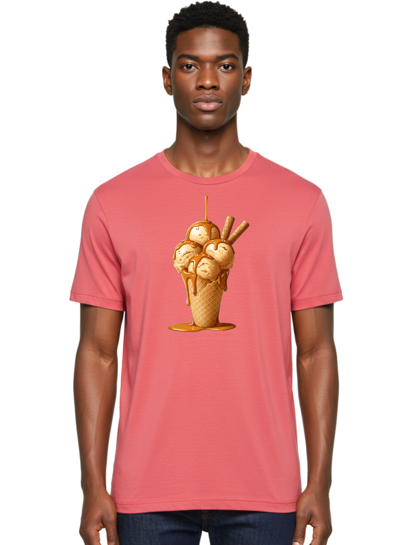 Caramel-Ice-Cream-Cone Men'S Graphic Tee, 100% Cotton, Comfortable Casual Summer Wear, Machine Washable, Vintage Camera, Old Camera, Antique Camera, Black Camera, Classic Photography, Photography Equipment, Nostalgic Device, Film Camera, Baj378