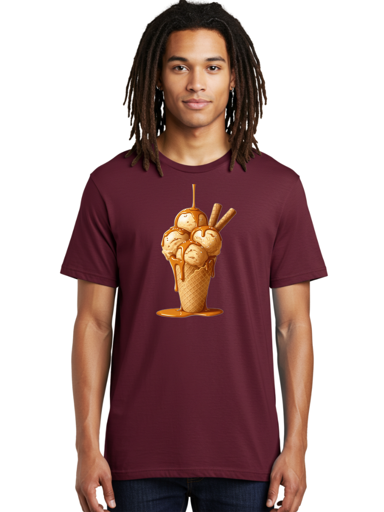 Caramel-Ice-Cream-Cone Men'S Graphic Tee, 100% Cotton, Comfortable Casual Summer Wear, Machine Washable, Vintage Camera, Old Camera, Antique Camera, Black Camera, Classic Photography, Photography Equipment, Nostalgic Device, Film Camera, Baj378