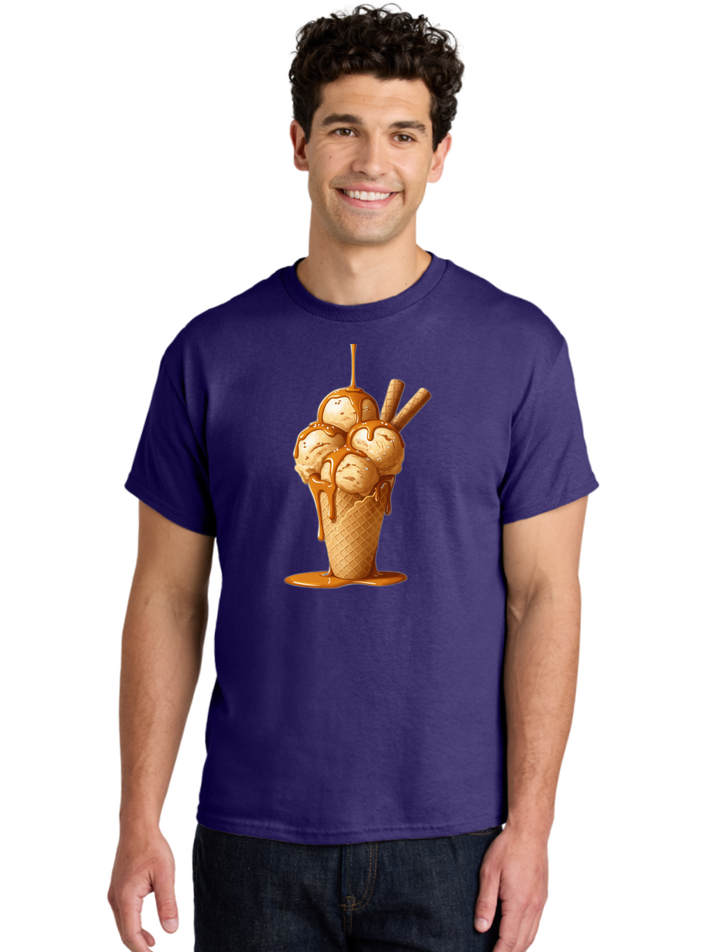 Caramel-Ice-Cream-Cone Men'S Graphic Tee, 100% Cotton, Comfortable Casual Summer Wear, Machine Washable, Vintage Camera, Old Camera, Antique Camera, Black Camera, Classic Photography, Photography Equipment, Nostalgic Device, Film Camera, Baj378