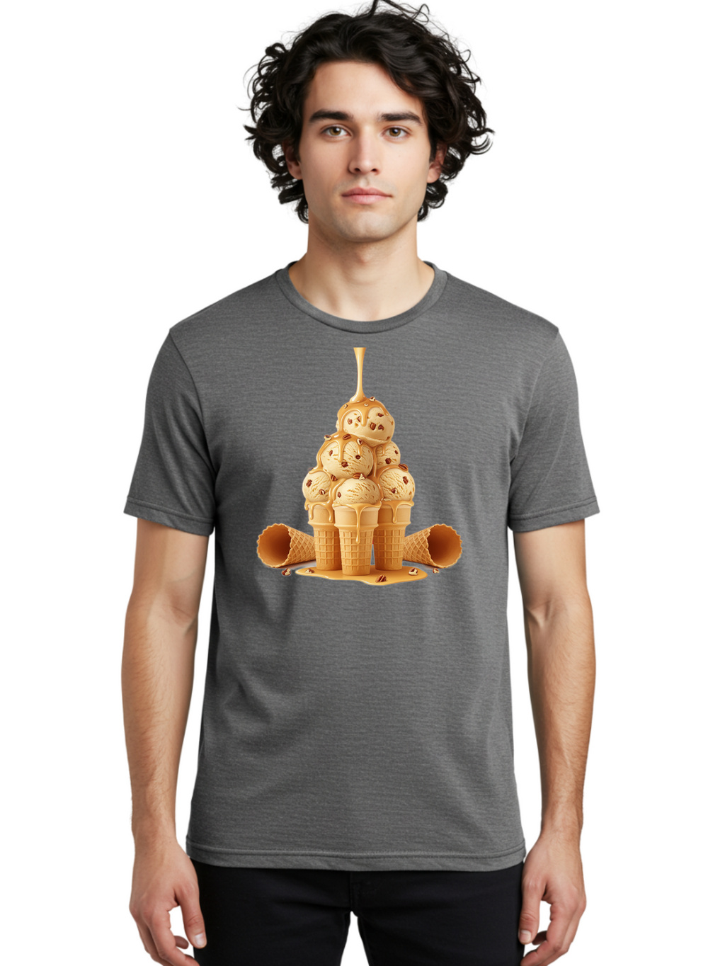 Caramel-Ice-Cream-Cones Men'S Graphic Tee, 100% Cotton, Comfortable Casual Summer Wear, Machine Washable, Vintage Camera, Old Camera, Antique Camera, Black Camera, Classic Photography, Photography Equipment, Nostalgic Device, Film Camera, Baj379