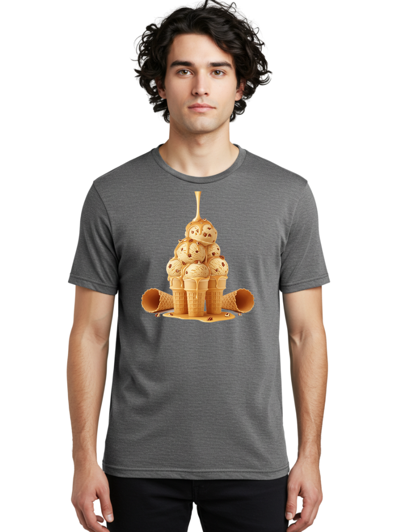 Caramel-Ice-Cream-Cones Men'S Graphic Tee, 100% Cotton, Comfortable Casual Summer Wear, Machine Washable, Vintage Camera, Old Camera, Antique Camera, Black Camera, Classic Photography, Photography Equipment, Nostalgic Device, Film Camera, Baj379