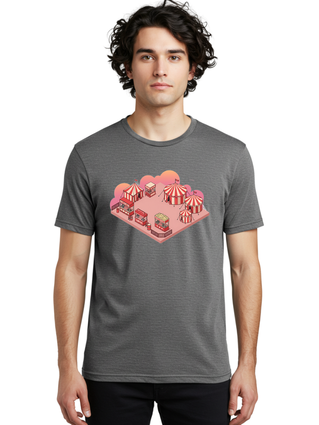 Carnival-Scene-1 Men'S Graphic Tee, 100% Cotton, Comfortable Casual Summer Wear, Machine Washable, Vintage Camera, Old Camera, Antique Camera, Black Camera, Classic Photography, Photography Equipment, Nostalgic Device, Film Camera, Camera Art Baj380