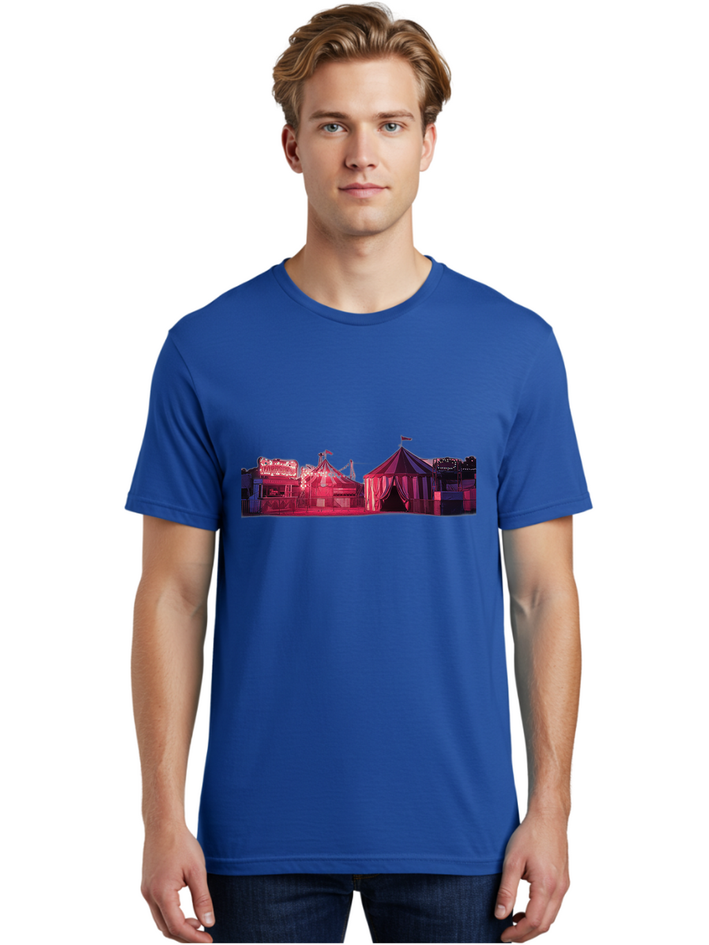 Carnival-Scene-2 Men'S Graphic Tee, 100% Cotton, Comfortable Casual Summer Wear, Machine Washable, Vintage Camera, Old Camera, Antique Camera, Black Camera, Classic Photography, Photography Equipment, Nostalgic Device, Film Camera, Camera Art Baj381