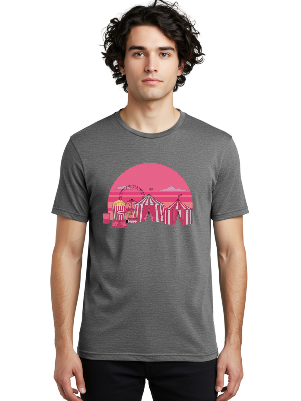 Carnival-Scene Men'S Graphic Tee, 100% Cotton, Comfortable Casual Summer Wear, Machine Washable, Vintage Camera, Old Camera, Antique Camera, Black Camera, Classic Photography, Photography Equipment, Nostalgic Device, Film Camera, Camera Art Baj382