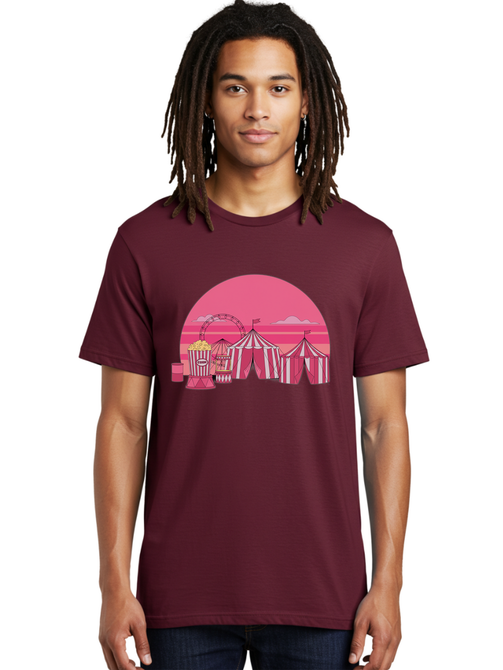 Carnival-Scene Men'S Graphic Tee, 100% Cotton, Comfortable Casual Summer Wear, Machine Washable, Vintage Camera, Old Camera, Antique Camera, Black Camera, Classic Photography, Photography Equipment, Nostalgic Device, Film Camera, Camera Art Baj382
