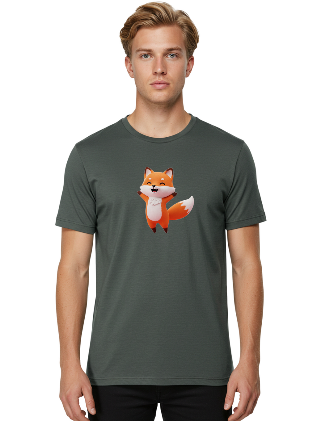 Cartoon-Fox-3 Men'S Graphic Tee, 100% Cotton, Comfortable Casual Summer Wear, Machine Washable, Vintage Camera, Old Camera, Antique Camera, Black Camera, Classic Photography, Photography Equipment, Nostalgic Device, Film Camera, Camera Art Baj385