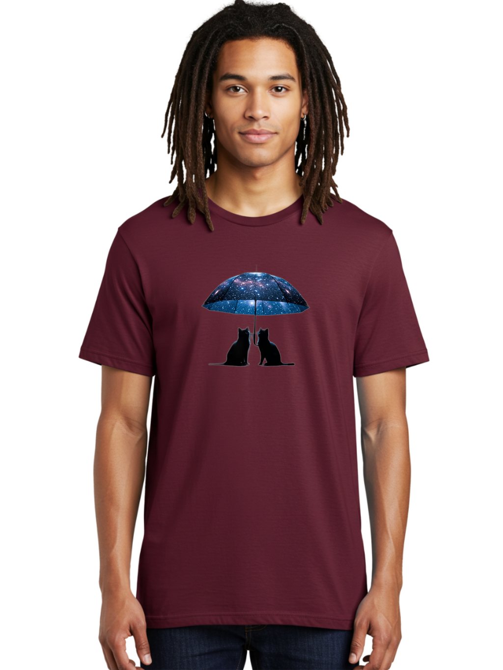 Cats-Under-Galaxy-Umbrella Men'S Graphic Tee, 100% Cotton, Comfortable Casual Summer Wear, Machine Washable, Vintage Camera, Old Camera, Antique Camera, Black Camera, Classic Photography, Photography Equipment, Nostalgic Device, Film Camera, Baj389