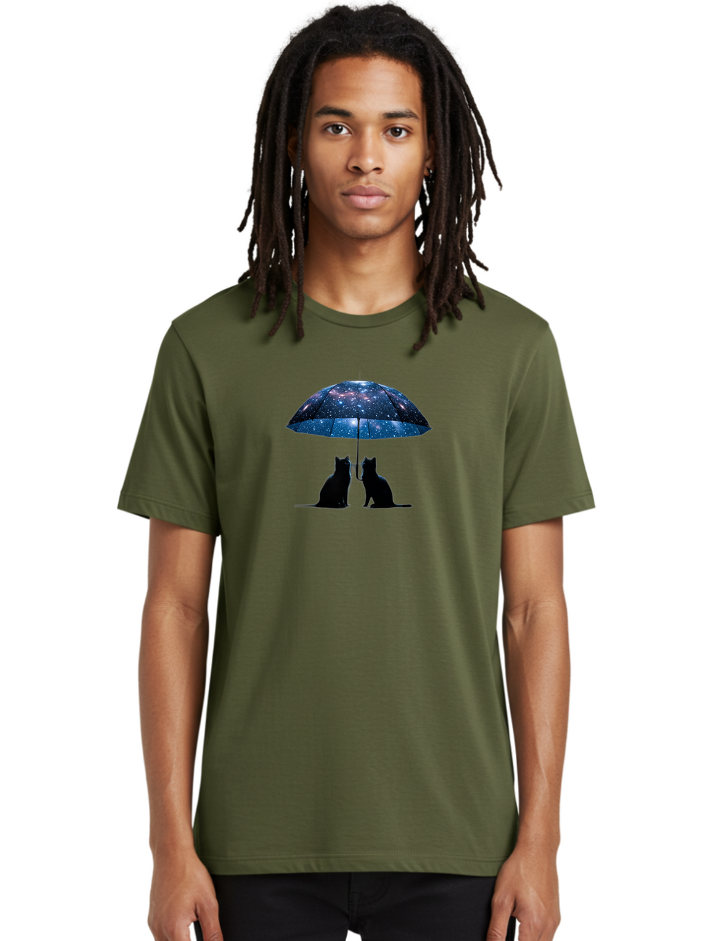 Cats-Under-Galaxy-Umbrella Men'S Graphic Tee, 100% Cotton, Comfortable Casual Summer Wear, Machine Washable, Vintage Camera, Old Camera, Antique Camera, Black Camera, Classic Photography, Photography Equipment, Nostalgic Device, Film Camera, Baj389