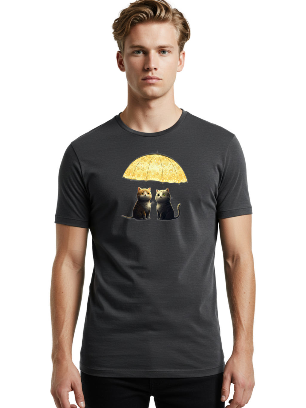 Cats-Under-Umbrella Men'S Graphic Tee, 100% Cotton, Comfortable Casual Summer Wear, Machine Washable, Vintage Camera, Old Camera, Antique Camera, Black Camera, Classic Photography, Photography Equipment, Nostalgic Device, Film Camera, Baj391