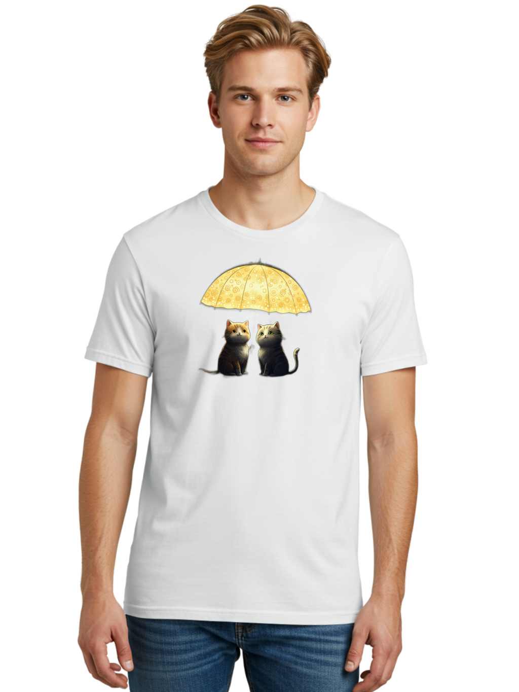 Cats-Under-Umbrella Men'S Graphic Tee, 100% Cotton, Comfortable Casual Summer Wear, Machine Washable, Vintage Camera, Old Camera, Antique Camera, Black Camera, Classic Photography, Photography Equipment, Nostalgic Device, Film Camera, Baj391