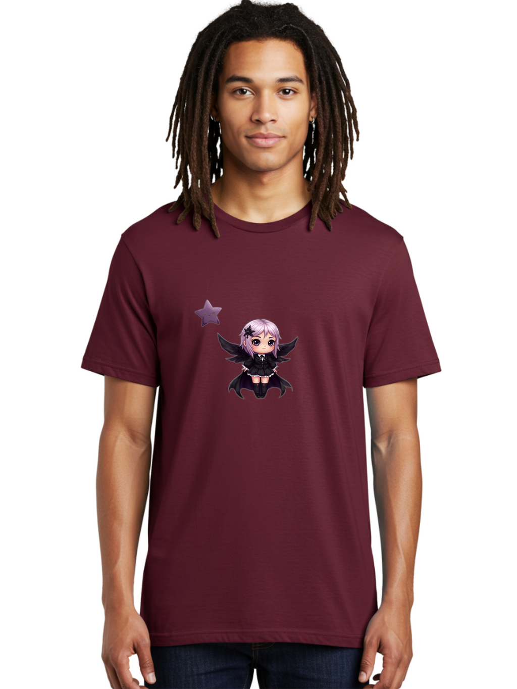Chibi-Girl-With-Wings Men'S Graphic Tee, 100% Cotton, Comfortable Casual Summer Wear, Machine Washable, Vintage Camera, Old Camera, Antique Camera, Black Camera, Classic Photography, Photography Equipment, Nostalgic Device, Film Camera, Baj392