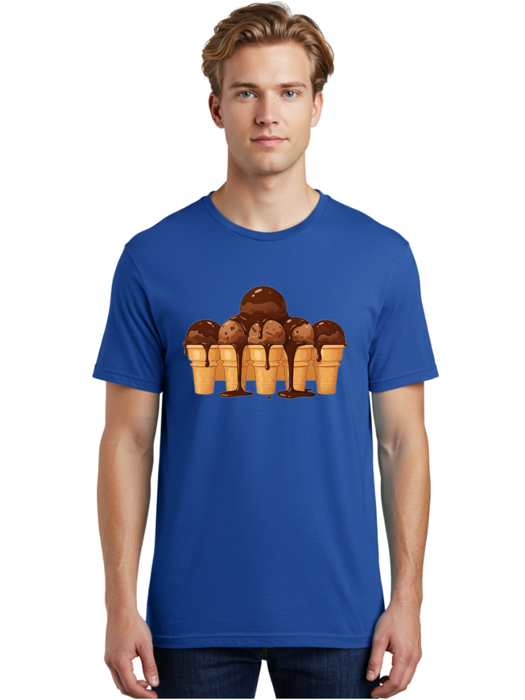 Chocolate-Ice-Cream-Cones-1 Men'S Graphic Tee, 100% Cotton, Comfortable Casual Summer Wear, Machine Washable, Vintage Camera, Old Camera, Antique Camera, Black Camera, Classic Photography, Photography Equipment, Nostalgic Device, Film Camera, Baj393