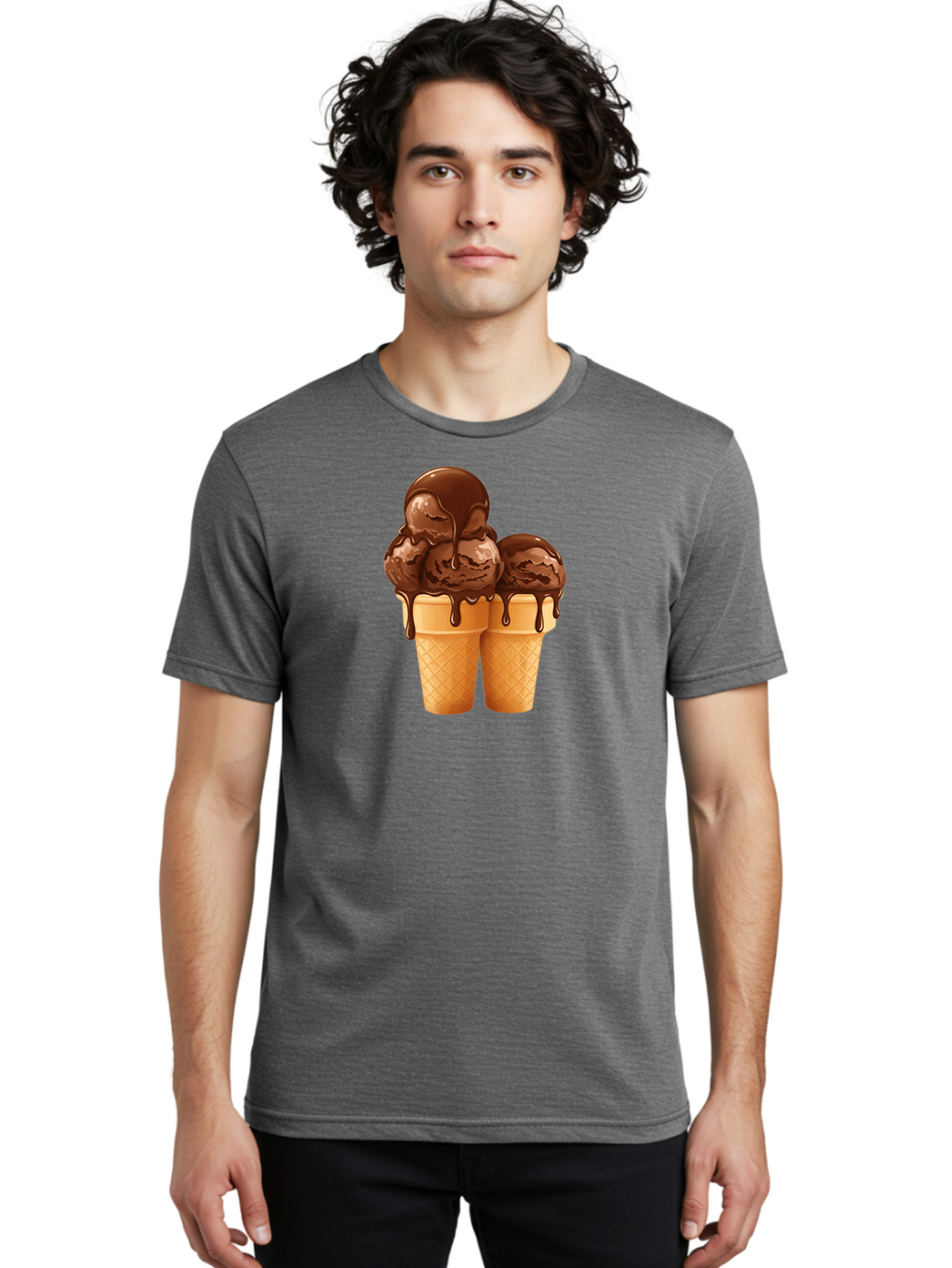 Chocolate-Ice-Cream-Cones Men'S Graphic Tee, 100% Cotton, Comfortable Casual Summer Wear, Machine Washable, Vintage Camera, Old Camera, Antique Camera, Black Camera, Classic Photography, Photography Equipment, Nostalgic Device, Film Camera, Baj394