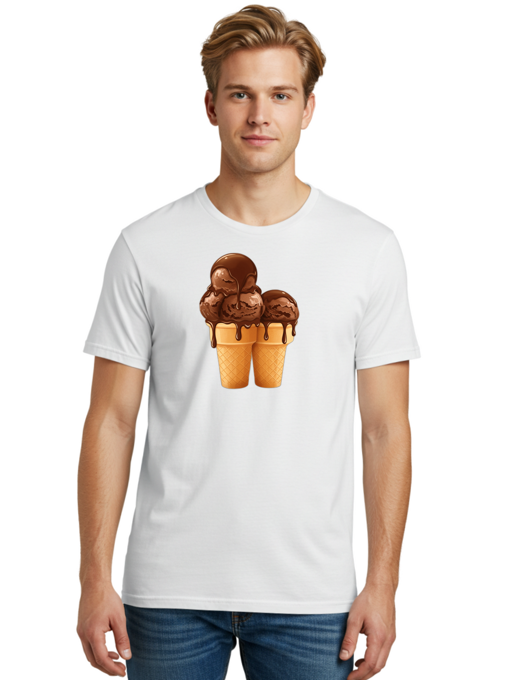 Chocolate-Ice-Cream-Cones Men'S Graphic Tee, 100% Cotton, Comfortable Casual Summer Wear, Machine Washable, Vintage Camera, Old Camera, Antique Camera, Black Camera, Classic Photography, Photography Equipment, Nostalgic Device, Film Camera, Baj394