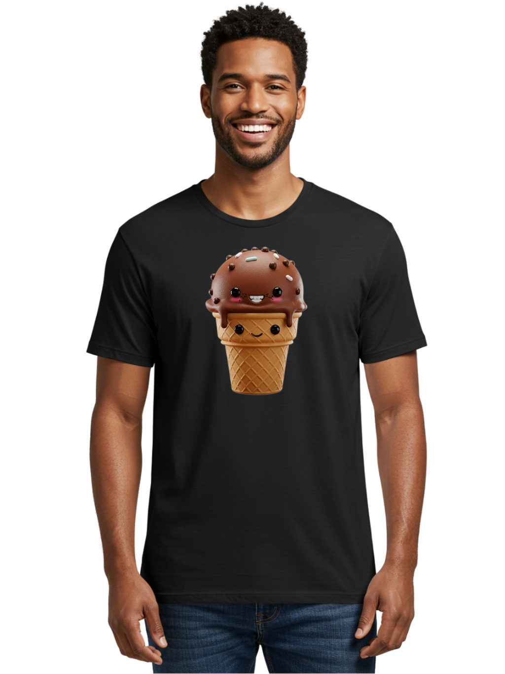 Chocolate-Ice-Cream Men'S Graphic Tee, 100% Cotton, Comfortable Casual Summer Wear, Machine Washable, Vintage Camera, Old Camera, Antique Camera, Black Camera, Classic Photography, Photography Equipment, Nostalgic Device, Film Camera, Baj395