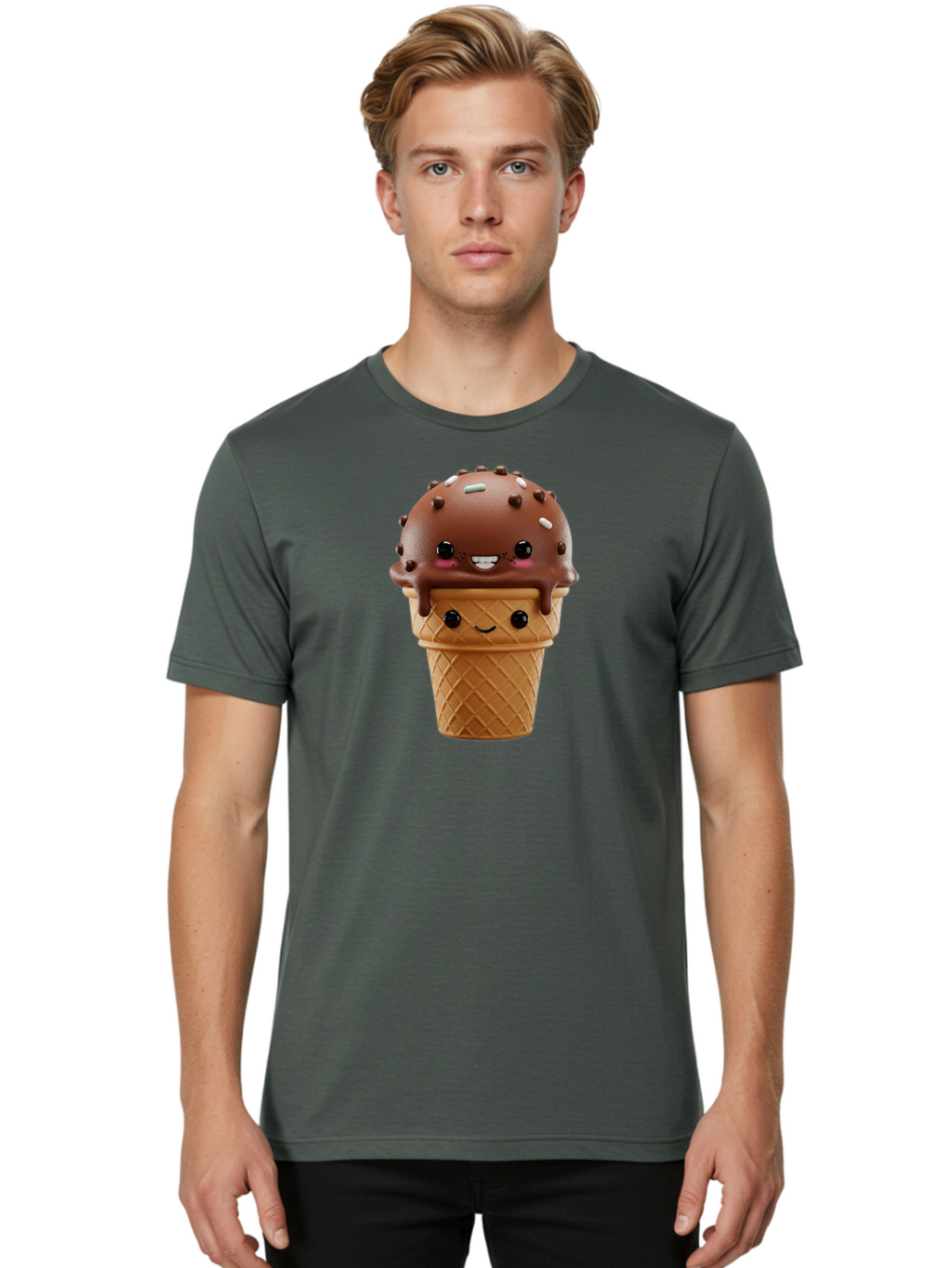 Chocolate-Ice-Cream Men'S Graphic Tee, 100% Cotton, Comfortable Casual Summer Wear, Machine Washable, Vintage Camera, Old Camera, Antique Camera, Black Camera, Classic Photography, Photography Equipment, Nostalgic Device, Film Camera, Baj395