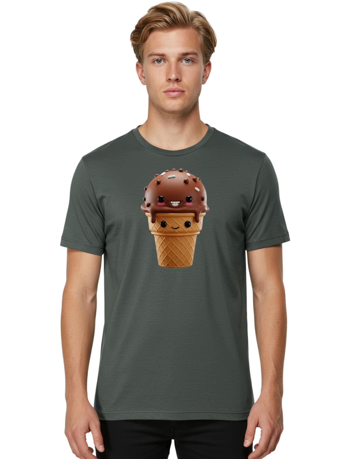 Chocolate-Ice-Cream Men'S Graphic Tee, 100% Cotton, Comfortable Casual Summer Wear, Machine Washable, Vintage Camera, Old Camera, Antique Camera, Black Camera, Classic Photography, Photography Equipment, Nostalgic Device, Film Camera, Baj395