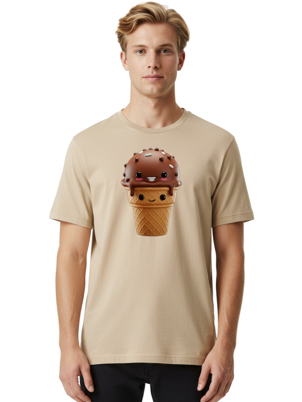 Chocolate-Ice-Cream Men'S Graphic Tee, 100% Cotton, Comfortable Casual Summer Wear, Machine Washable, Vintage Camera, Old Camera, Antique Camera, Black Camera, Classic Photography, Photography Equipment, Nostalgic Device, Film Camera, Baj395