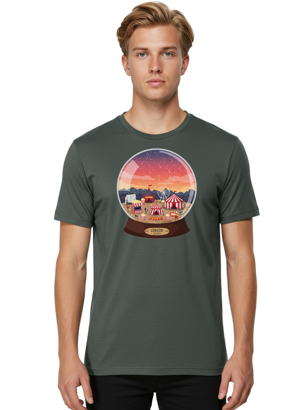Circon-Snowglobe Men'S Graphic Tee, 100% Cotton, Comfortable Casual Summer Wear, Machine Washable, Vintage Camera, Old Camera, Antique Camera, Black Camera, Classic Photography, Photography Equipment, Nostalgic Device, Film Camera, Camera Art Baj396