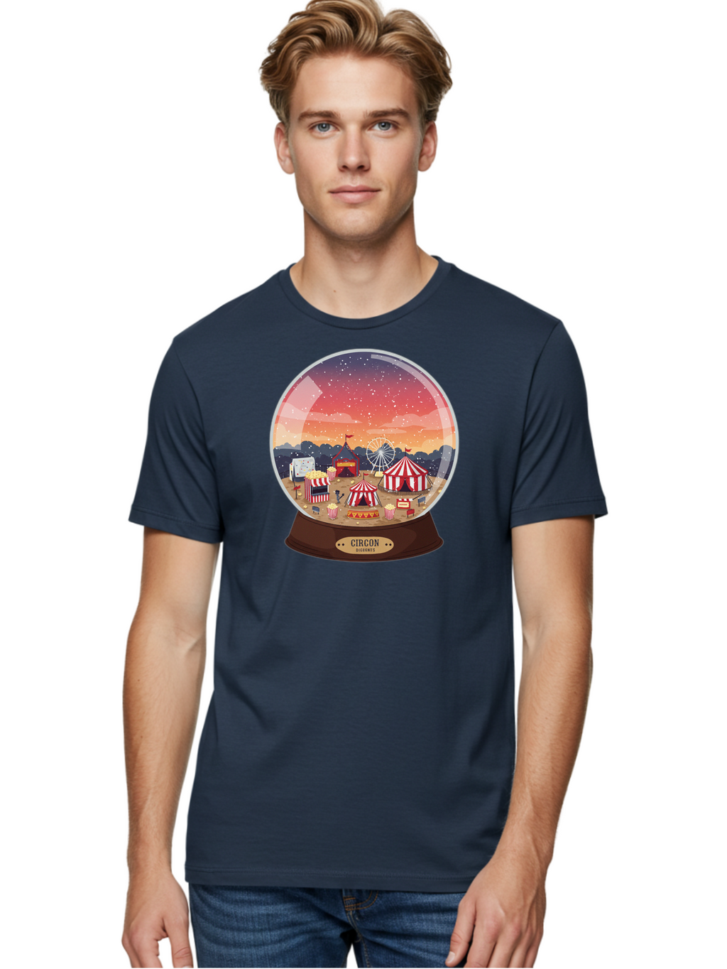 Circon-Snowglobe Men'S Graphic Tee, 100% Cotton, Comfortable Casual Summer Wear, Machine Washable, Vintage Camera, Old Camera, Antique Camera, Black Camera, Classic Photography, Photography Equipment, Nostalgic Device, Film Camera, Camera Art Baj396
