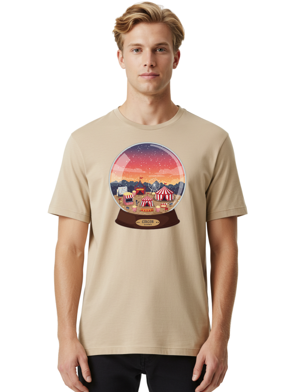 Circon-Snowglobe Men'S Graphic Tee, 100% Cotton, Comfortable Casual Summer Wear, Machine Washable, Vintage Camera, Old Camera, Antique Camera, Black Camera, Classic Photography, Photography Equipment, Nostalgic Device, Film Camera, Camera Art Baj396