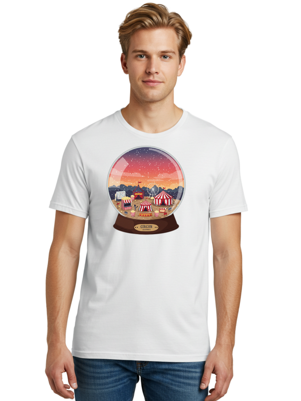 Circon-Snowglobe Men'S Graphic Tee, 100% Cotton, Comfortable Casual Summer Wear, Machine Washable, Vintage Camera, Old Camera, Antique Camera, Black Camera, Classic Photography, Photography Equipment, Nostalgic Device, Film Camera, Camera Art Baj396