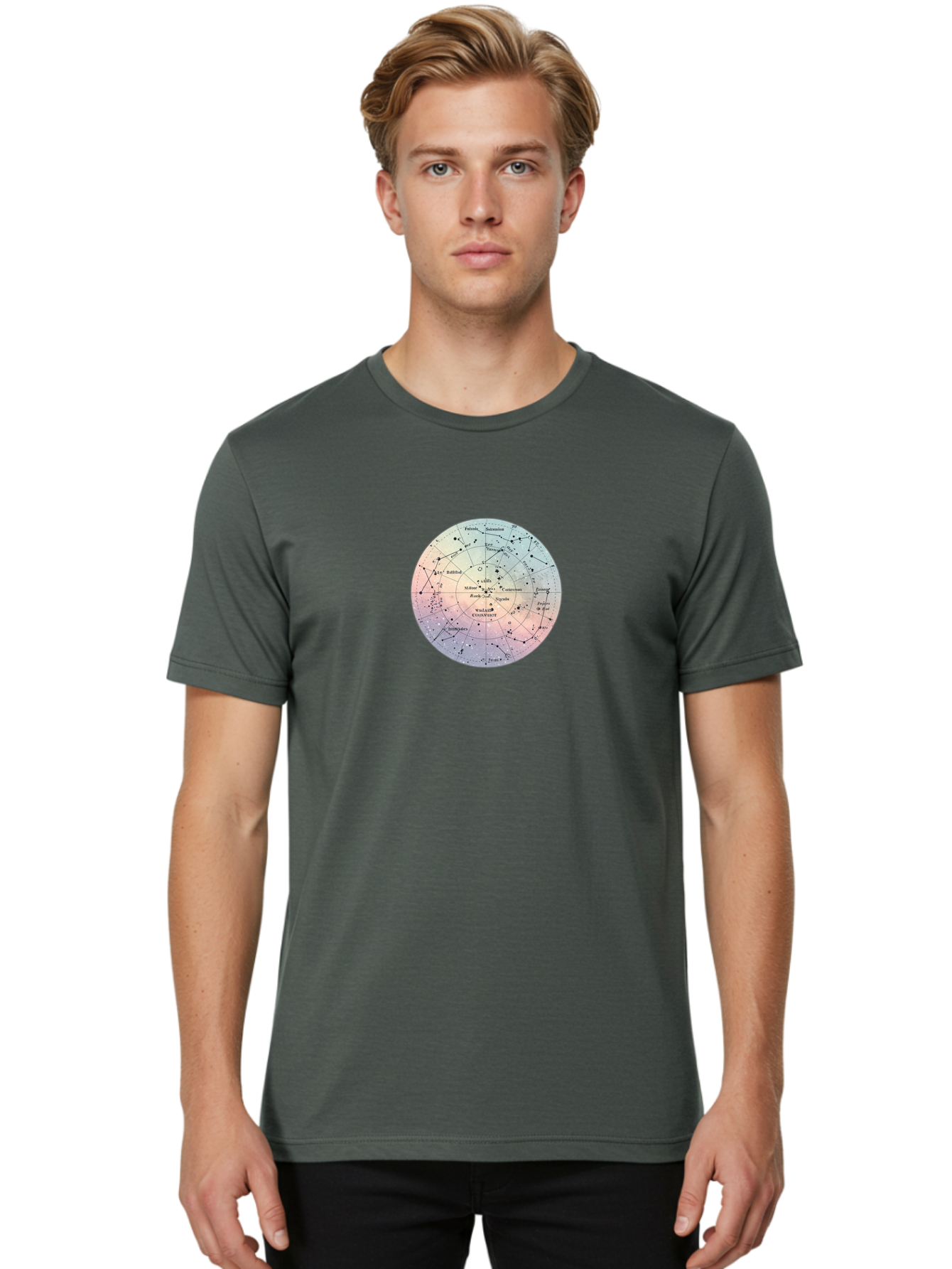 Circumpolar-Star-Chart Men'S Graphic Tee, 100% Cotton, Comfortable Casual Summer Wear, Machine Washable, Vintage Camera, Old Camera, Antique Camera, Black Camera, Classic Photography, Photography Equipment, Nostalgic Device, Film Camera, Baj397