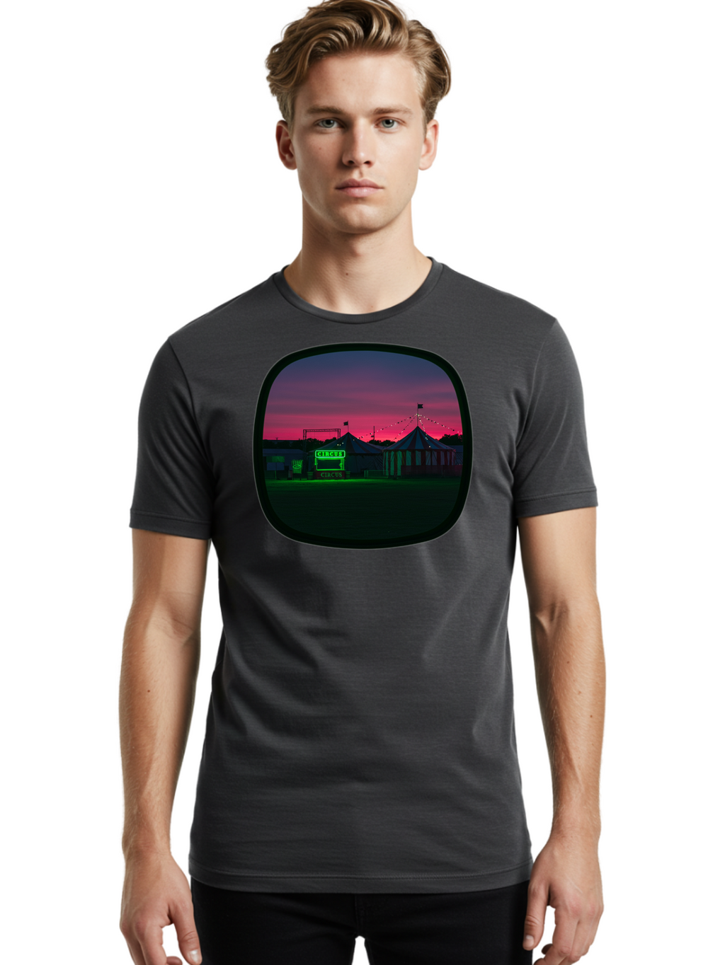 Circus-1 Men'S Graphic Tee, 100% Cotton, Comfortable Casual Summer Wear, Machine Washable, Vintage Camera, Old Camera, Antique Camera, Black Camera, Classic Photography, Photography Equipment, Nostalgic Device, Film Camera, Camera Art Baj398