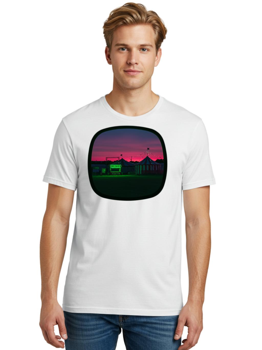 Circus-1 Men'S Graphic Tee, 100% Cotton, Comfortable Casual Summer Wear, Machine Washable, Vintage Camera, Old Camera, Antique Camera, Black Camera, Classic Photography, Photography Equipment, Nostalgic Device, Film Camera, Camera Art Baj398