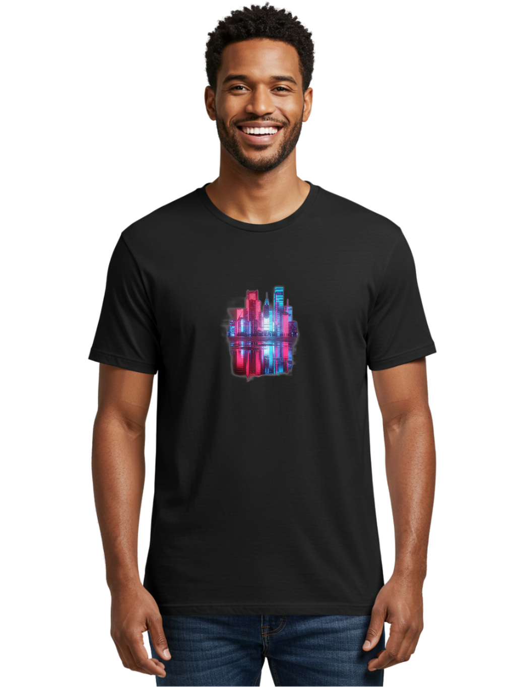Cityscape-Illustration Men'S Graphic Tee, 100% Cotton, Comfortable Casual Summer Wear, Machine Washable, Vintage Camera, Old Camera, Antique Camera, Black Camera, Classic Photography, Photography Equipment, Nostalgic Device, Film Camera, Baj407