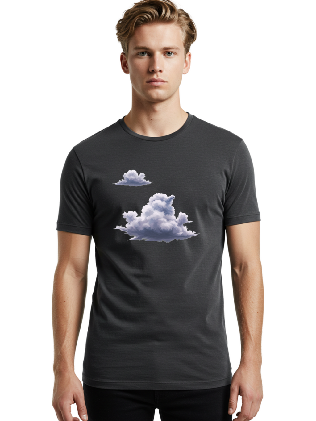 Clouds Men'S Graphic Tee, 100% Cotton, Comfortable Casual Summer Wear, Machine Washable, Vintage Camera, Old Camera, Antique Camera, Black Camera, Classic Photography, Photography Equipment, Nostalgic Device, Film Camera, Camera Art Baj411