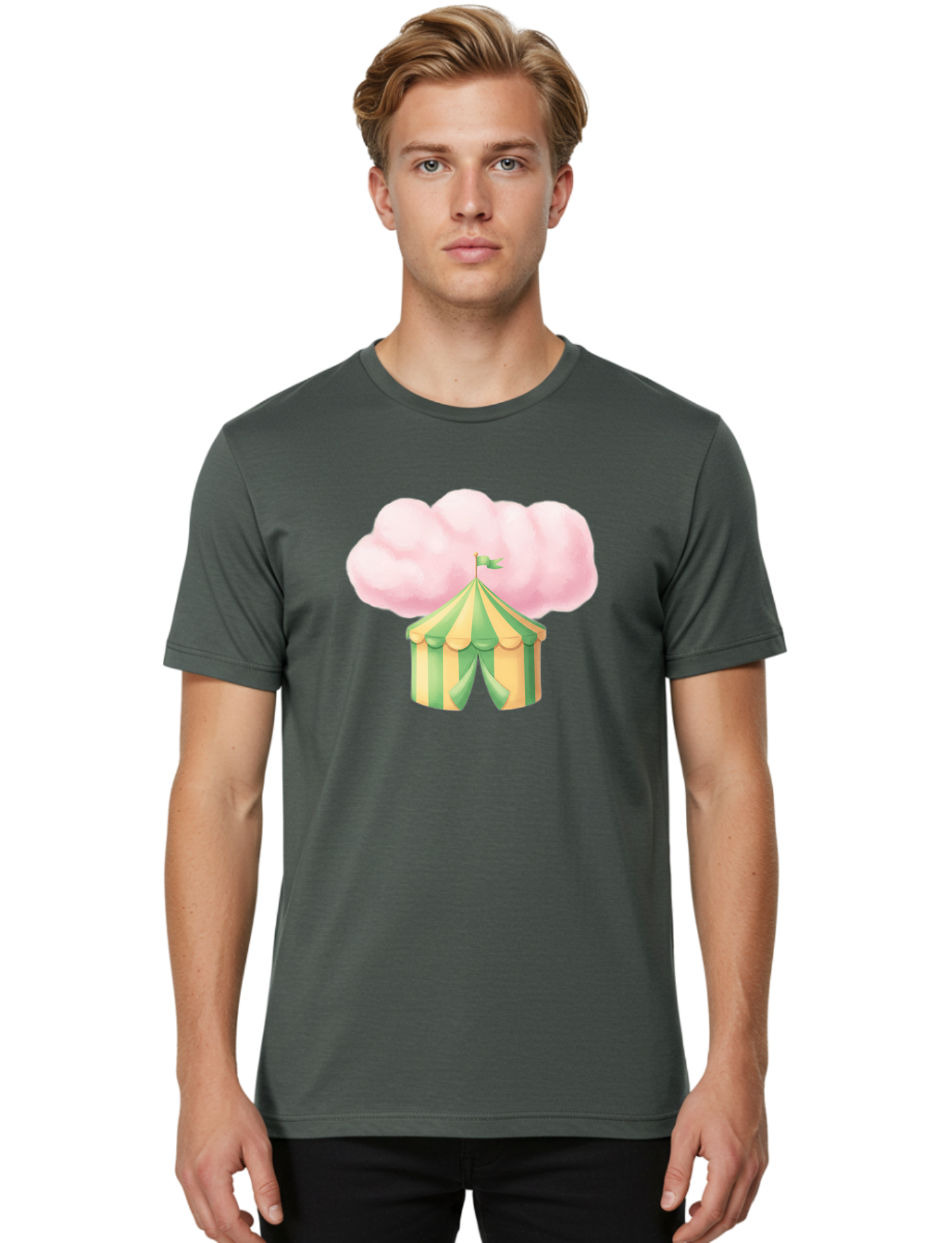 Cotton-Candy-Tent Men'S Graphic Tee, 100% Cotton, Comfortable Casual Summer Wear, Machine Washable, Vintage Camera, Old Camera, Antique Camera, Black Camera, Classic Photography, Photography Equipment, Nostalgic Device, Film Camera, Camera Art Baj416