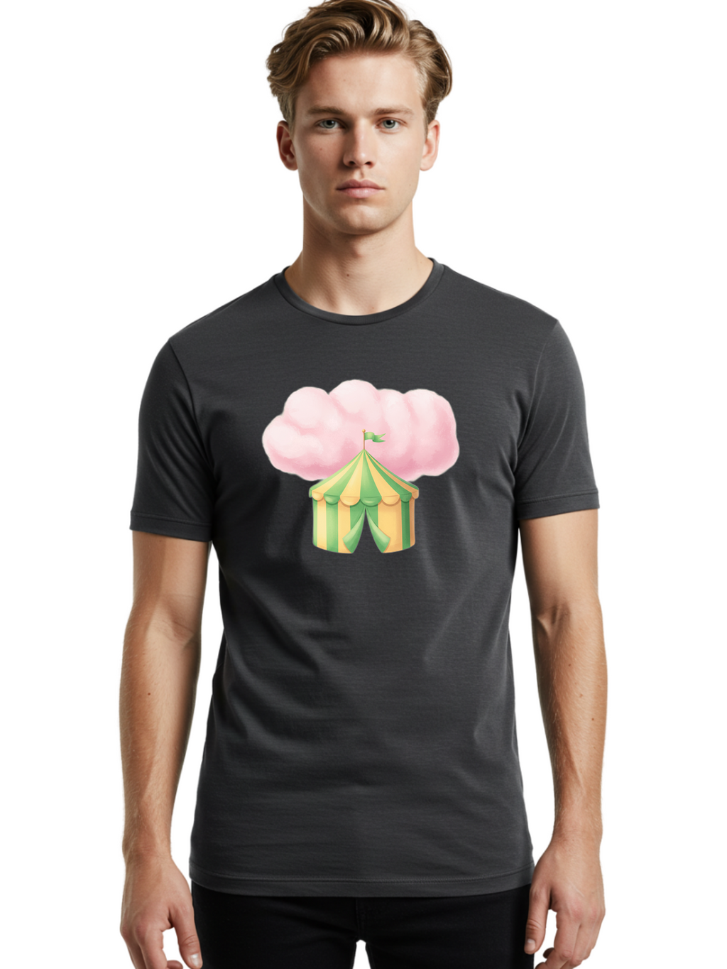 Cotton-Candy-Tent Men'S Graphic Tee, 100% Cotton, Comfortable Casual Summer Wear, Machine Washable, Vintage Camera, Old Camera, Antique Camera, Black Camera, Classic Photography, Photography Equipment, Nostalgic Device, Film Camera, Camera Art Baj416