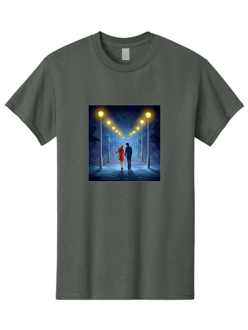 Couple-Walking-Hand-In-Hand Men'S Graphic Tee, 100% Cotton, Comfortable Casual Summer Wear, Machine Washable, Vintage Camera, Old Camera, Antique Camera, Black Camera, Classic Photography, Photography Equipment, Nostalgic Device, Film Camera, Baj419