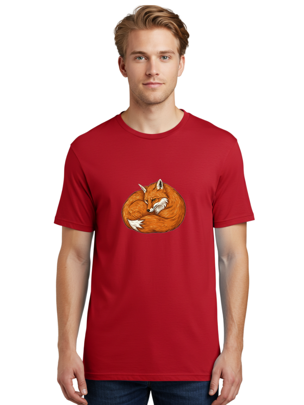 Curled-Fox-1 Men'S Graphic Tee, 100% Cotton, Comfortable Casual Summer Wear, Machine Washable, Vintage Camera, Old Camera, Antique Camera, Black Camera, Classic Photography, Photography Equipment, Nostalgic Device, Film Camera, Camera Art Baj425