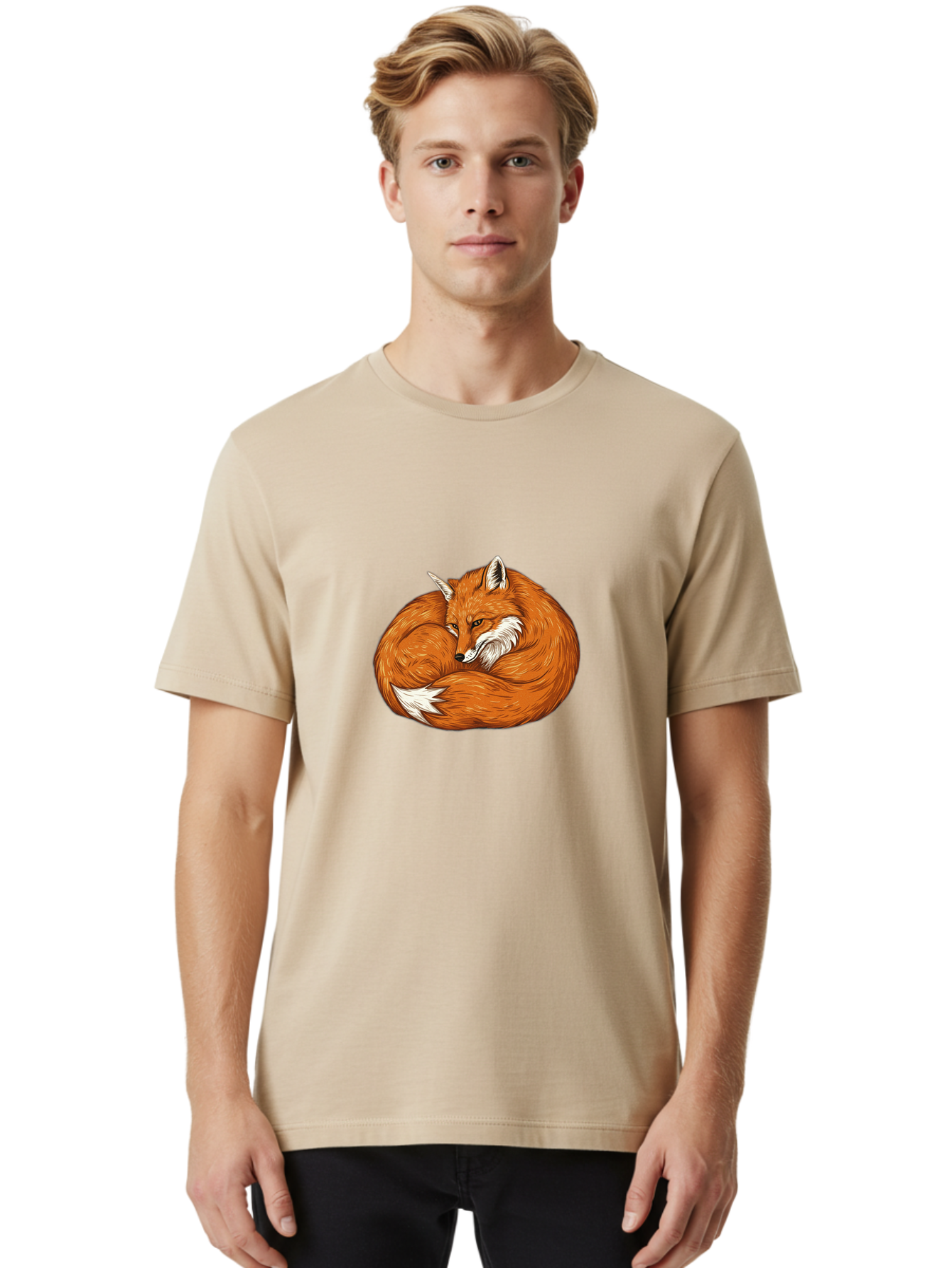 Curled-Fox-1 Men'S Graphic Tee, 100% Cotton, Comfortable Casual Summer Wear, Machine Washable, Vintage Camera, Old Camera, Antique Camera, Black Camera, Classic Photography, Photography Equipment, Nostalgic Device, Film Camera, Camera Art Baj425