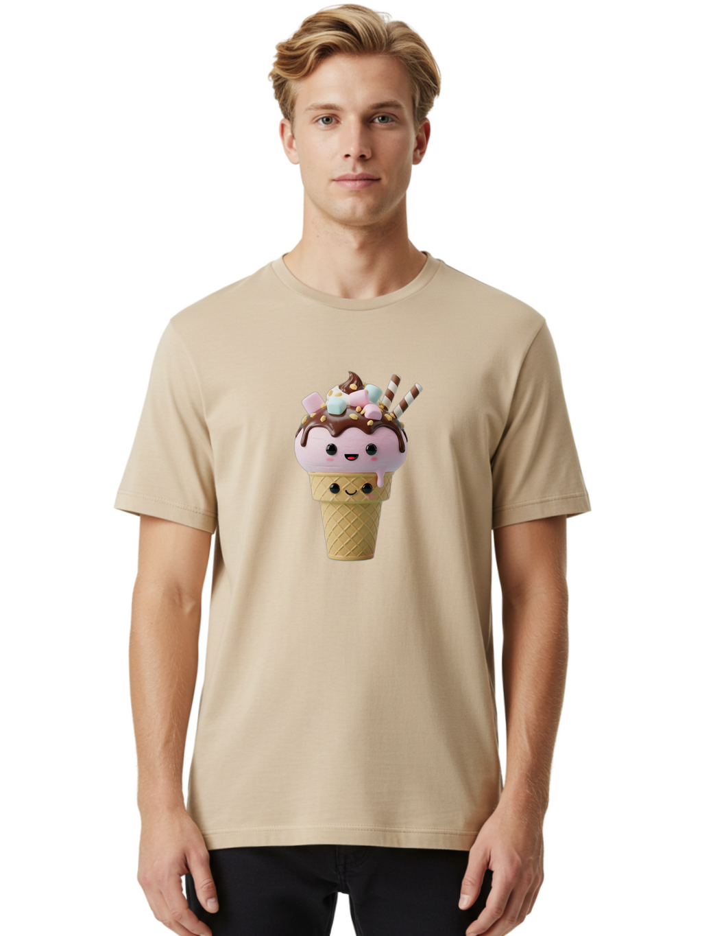 Cute-Ice-Cream Men'S Graphic Tee, 100% Cotton, Comfortable Casual Summer Wear, Machine Washable, Vintage Camera, Old Camera, Antique Camera, Black Camera, Classic Photography, Photography Equipment, Nostalgic Device, Film Camera, Camera Art Baj432