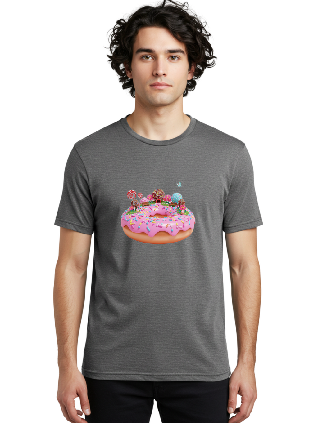Donut-With-Sprinkles-And-Lollipops Men'S Graphic Tee, 100% Cotton, Comfortable Casual Summer Wear, Machine Washable, Vintage Camera, Old Camera, Antique Camera, Black Camera, Classic Photography, Photography Equipment, Nostalgic Device, Baj436