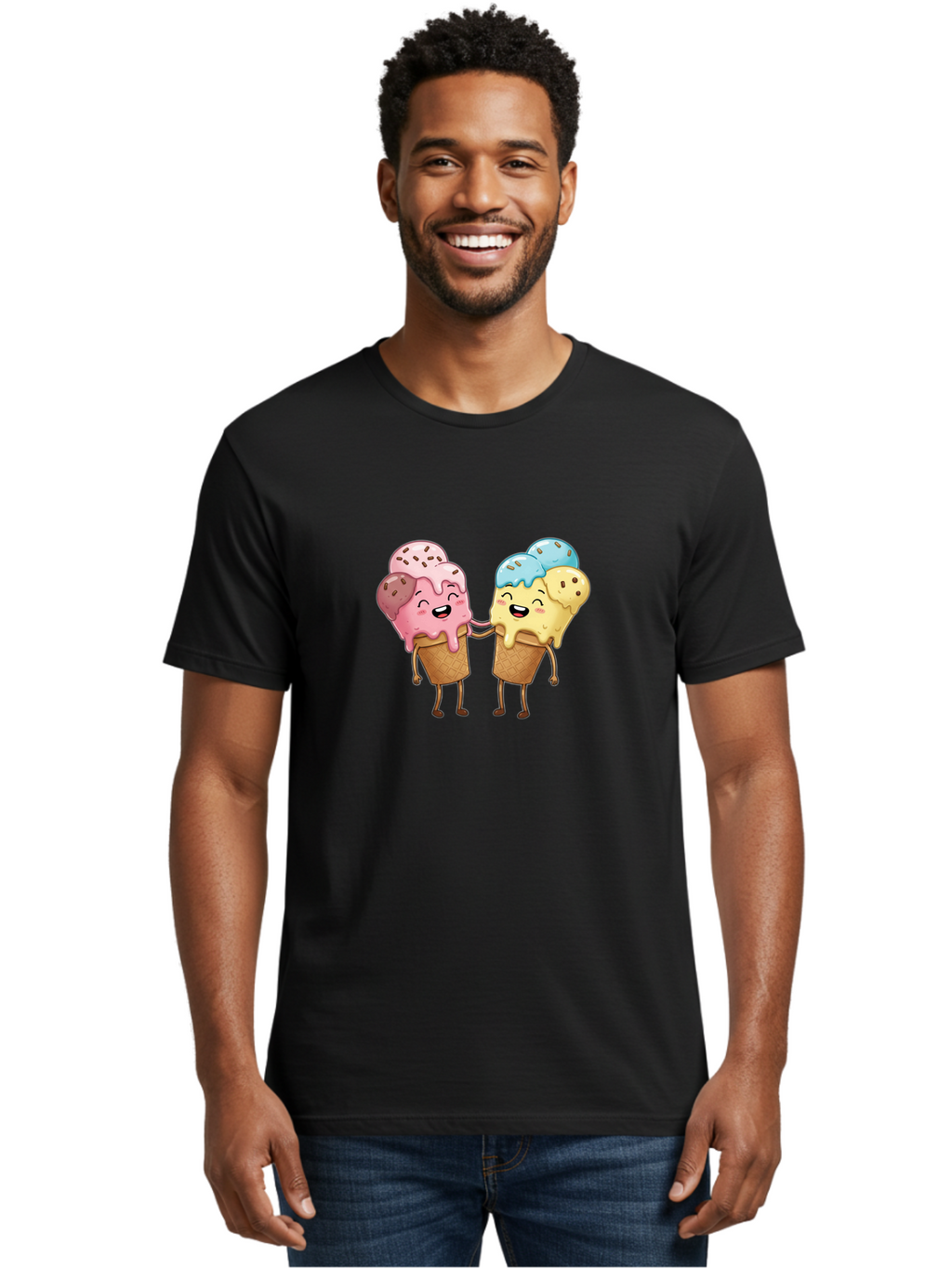 Double-Icecream Men'S Graphic Tee, 100% Cotton, Comfortable Casual Summer Wear, Machine Washable, Vintage Camera, Old Camera, Antique Camera, Black Camera, Classic Photography, Photography Equipment, Nostalgic Device, Film Camera, Camera Art Baj437