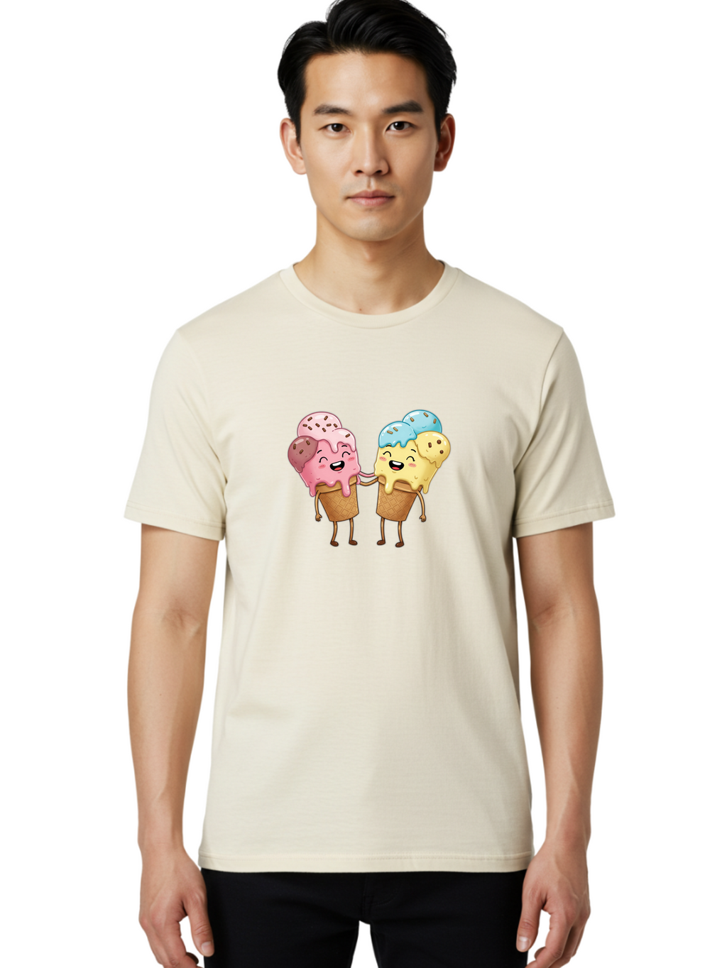 Double-Icecream Men'S Graphic Tee, 100% Cotton, Comfortable Casual Summer Wear, Machine Washable, Vintage Camera, Old Camera, Antique Camera, Black Camera, Classic Photography, Photography Equipment, Nostalgic Device, Film Camera, Camera Art Baj437