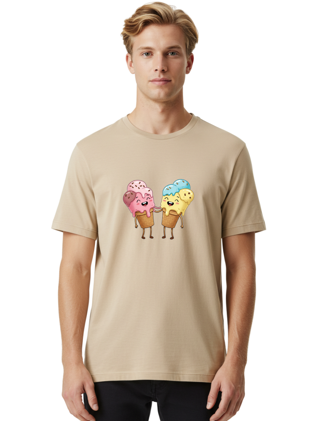 Double-Icecream Men'S Graphic Tee, 100% Cotton, Comfortable Casual Summer Wear, Machine Washable, Vintage Camera, Old Camera, Antique Camera, Black Camera, Classic Photography, Photography Equipment, Nostalgic Device, Film Camera, Camera Art Baj437