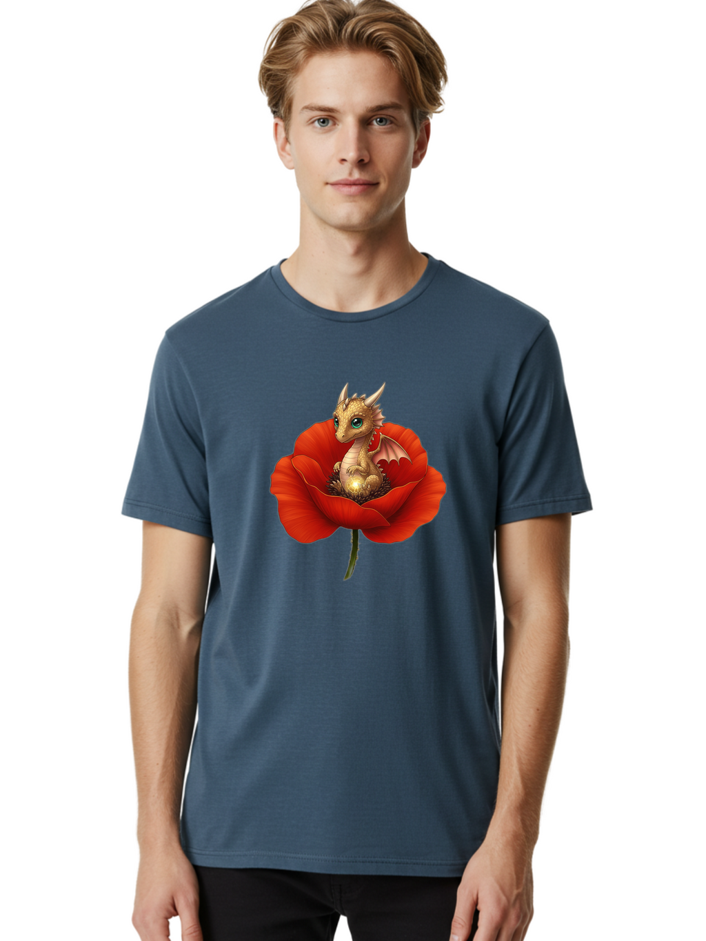 Dragon-In-Poppy-3 Men'S Graphic Tee, 100% Cotton, Comfortable Casual Summer Wear, Machine Washable, Vintage Camera, Old Camera, Antique Camera, Black Camera, Classic Photography, Photography Equipment, Nostalgic Device, Film Camera, Camera Art Baj443