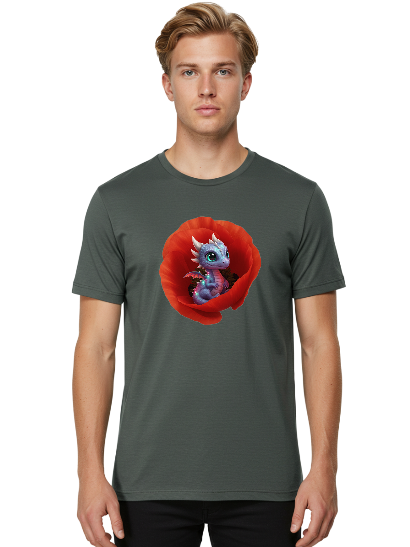 Dragon-In-Red-Flower Men'S Graphic Tee, 100% Cotton, Comfortable Casual Summer Wear, Machine Washable, Vintage Camera, Old Camera, Antique Camera, Black Camera, Classic Photography, Photography Equipment, Nostalgic Device, Film Camera, Baj445
