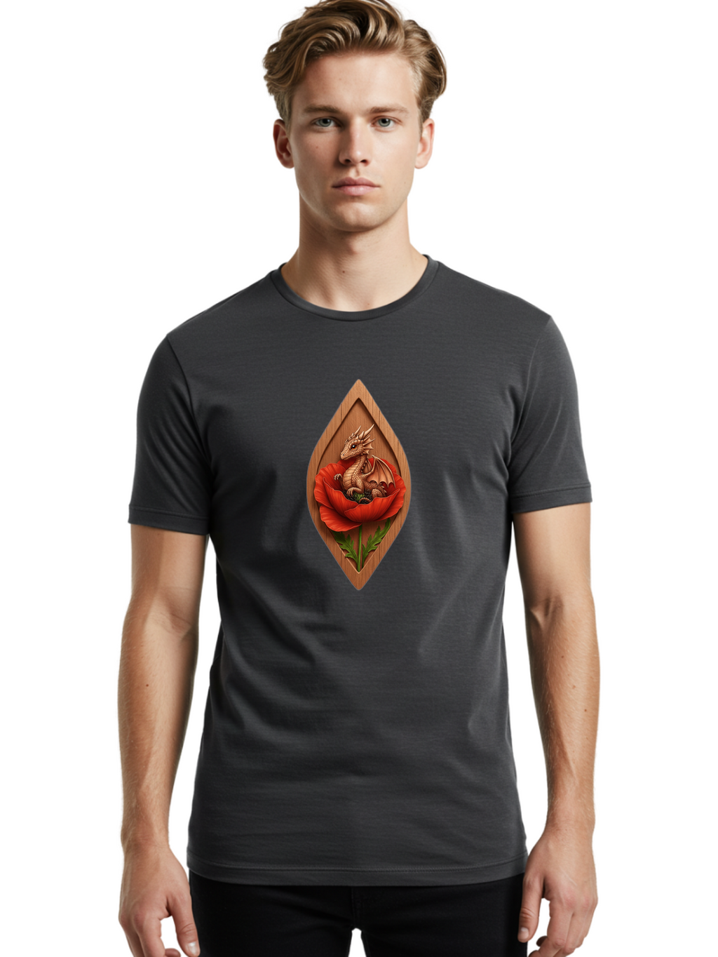 Dragon-In-Red-Poppy Men'S Graphic Tee, 100% Cotton, Comfortable Casual Summer Wear, Machine Washable, Vintage Camera, Old Camera, Antique Camera, Black Camera, Classic Photography, Photography Equipment, Nostalgic Device, Film Camera, Baj446