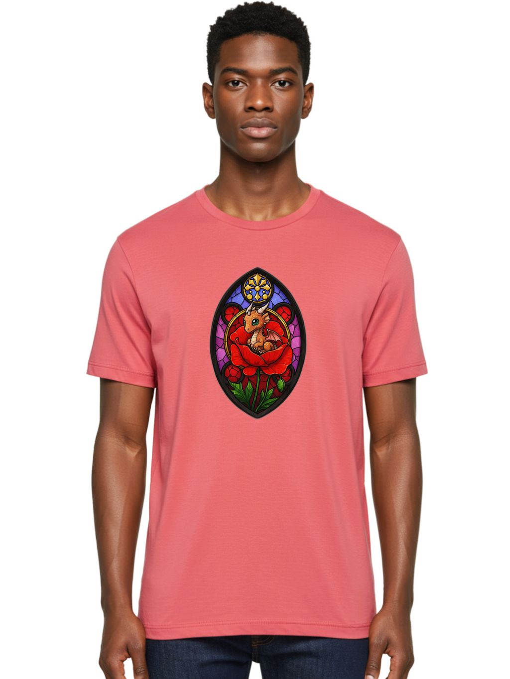 Dragon-In-Rose-2 Men'S Graphic Tee, 100% Cotton, Comfortable Casual Summer Wear, Machine Washable, Vintage Camera, Old Camera, Antique Camera, Black Camera, Classic Photography, Photography Equipment, Nostalgic Device, Film Camera, Camera Art Baj449