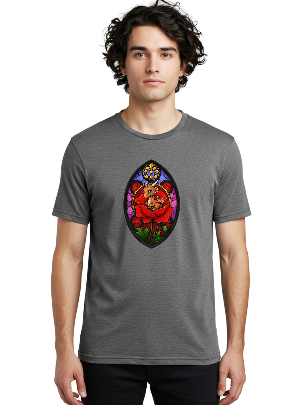 Dragon-In-Rose-2 Men'S Graphic Tee, 100% Cotton, Comfortable Casual Summer Wear, Machine Washable, Vintage Camera, Old Camera, Antique Camera, Black Camera, Classic Photography, Photography Equipment, Nostalgic Device, Film Camera, Camera Art Baj449