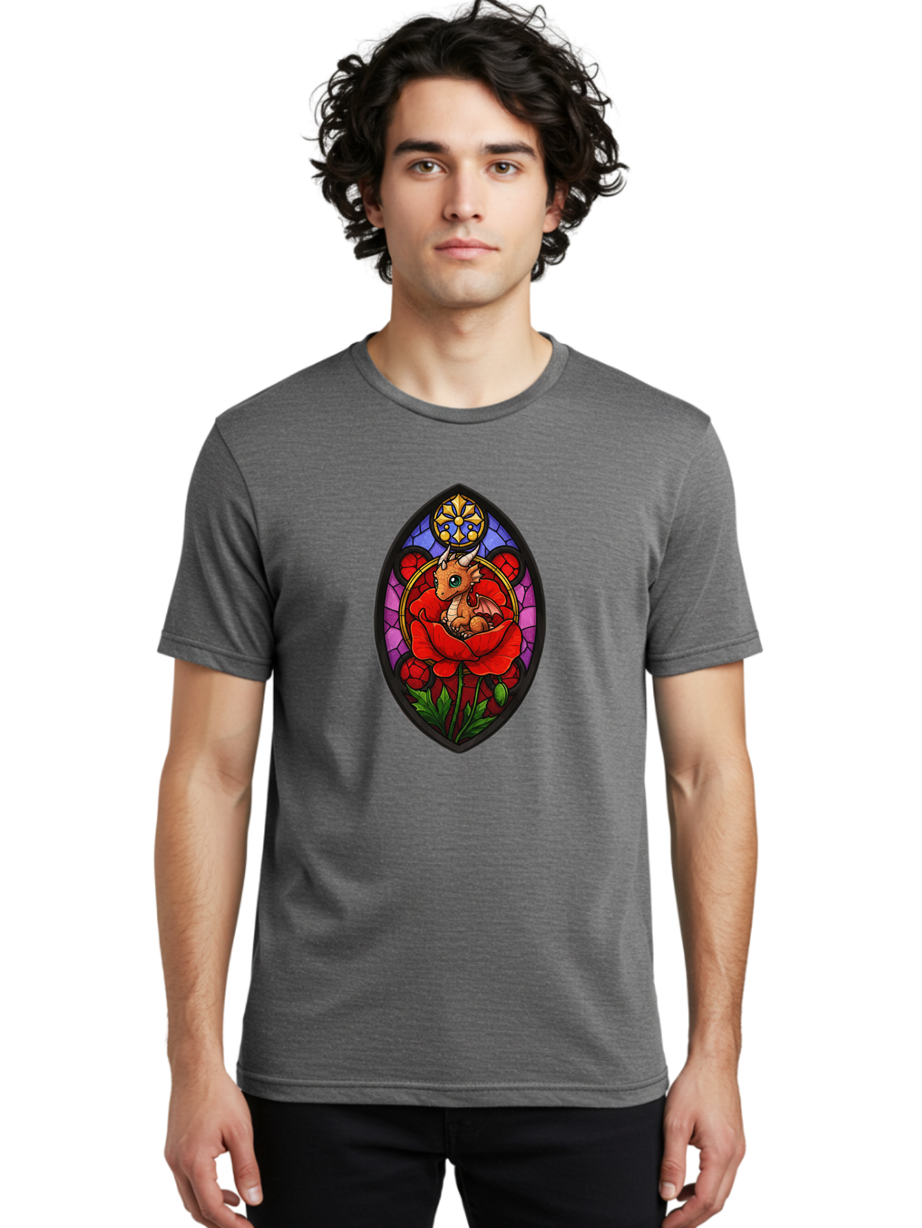 Dragon-In-Rose-2 Men'S Graphic Tee, 100% Cotton, Comfortable Casual Summer Wear, Machine Washable, Vintage Camera, Old Camera, Antique Camera, Black Camera, Classic Photography, Photography Equipment, Nostalgic Device, Film Camera, Camera Art Baj449