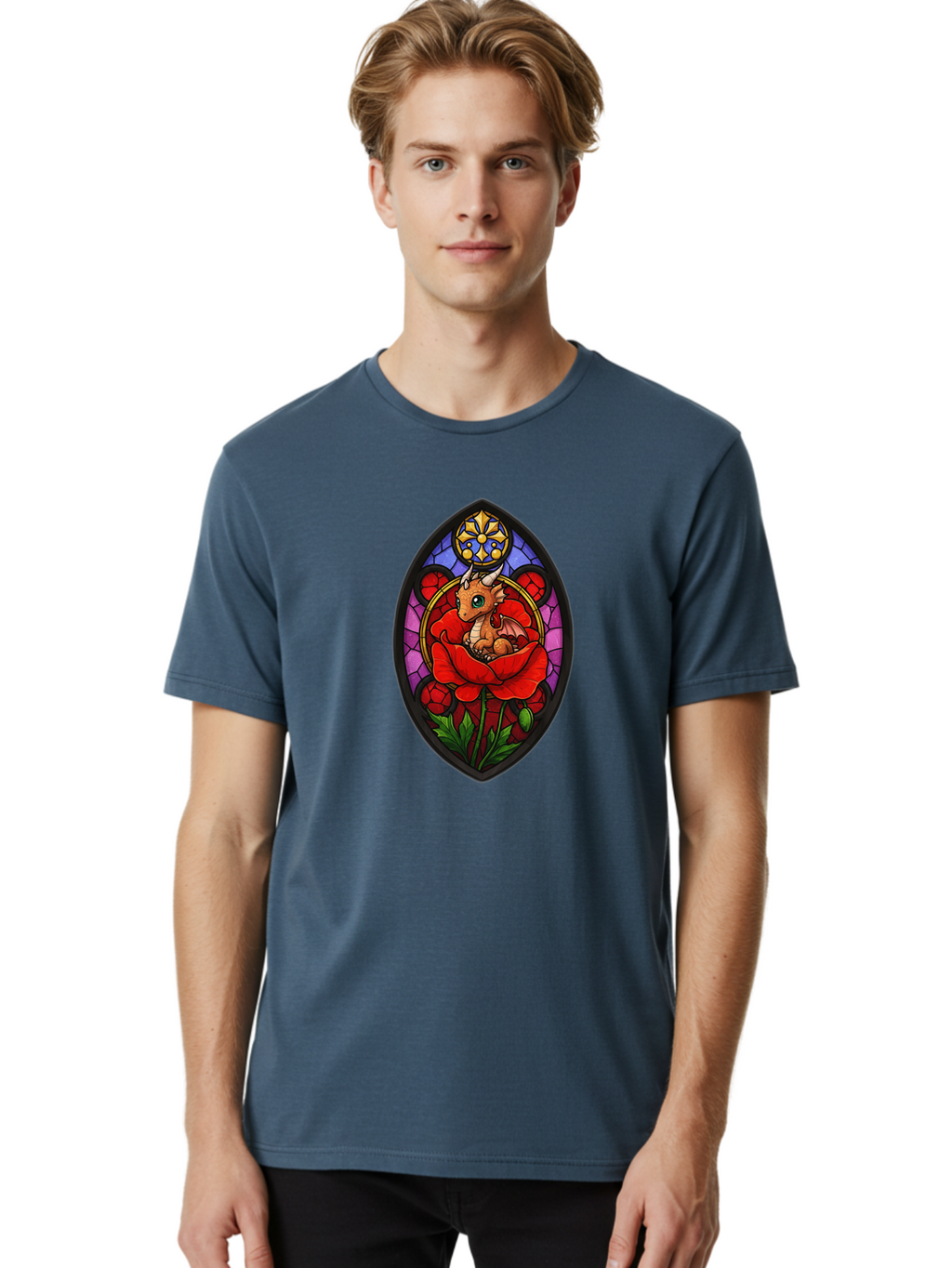 Dragon-In-Rose-2 Men'S Graphic Tee, 100% Cotton, Comfortable Casual Summer Wear, Machine Washable, Vintage Camera, Old Camera, Antique Camera, Black Camera, Classic Photography, Photography Equipment, Nostalgic Device, Film Camera, Camera Art Baj449