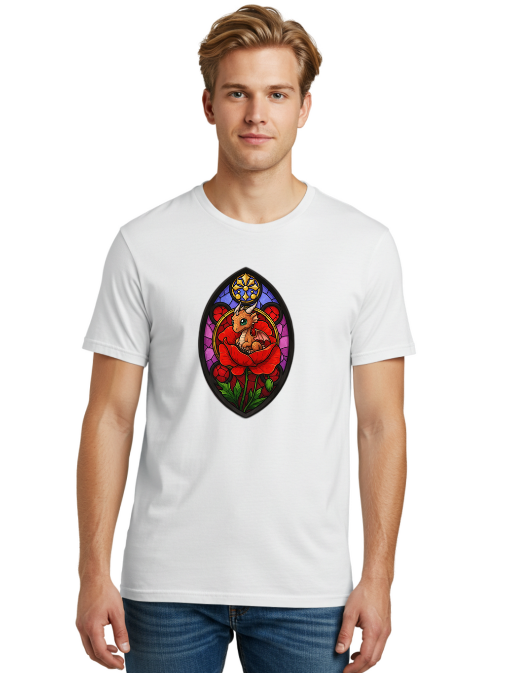 Dragon-In-Rose-2 Men'S Graphic Tee, 100% Cotton, Comfortable Casual Summer Wear, Machine Washable, Vintage Camera, Old Camera, Antique Camera, Black Camera, Classic Photography, Photography Equipment, Nostalgic Device, Film Camera, Camera Art Baj449